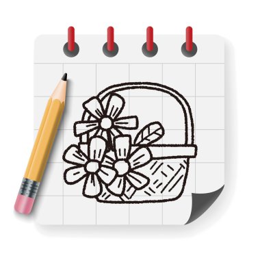 çiçek doodle vektör çizim