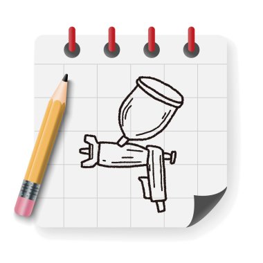 Boya Tabancası doodle vektör çizim