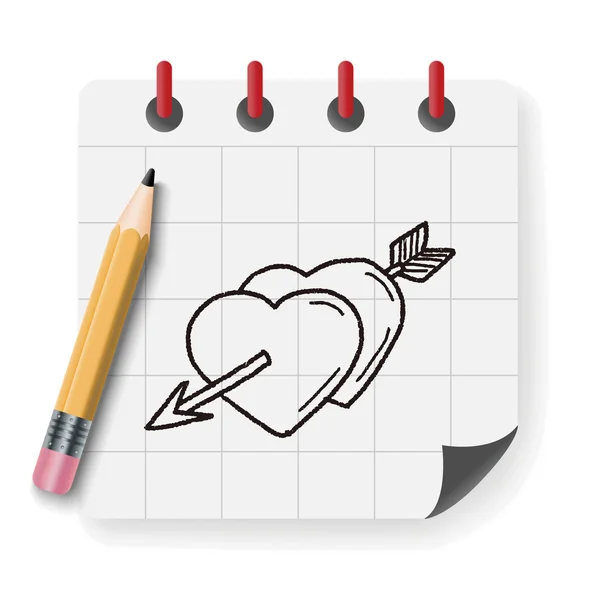 Láska doodle vektorové ilustrace — Stockový vektor