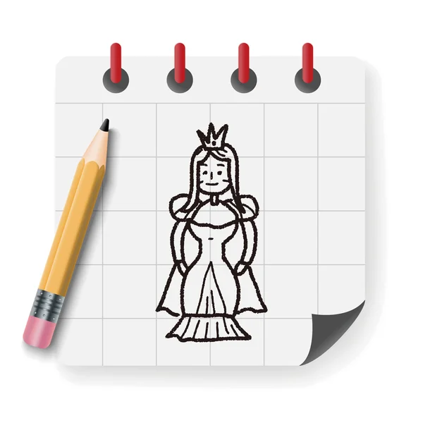 Princess doodle vector illustration — Stock Vector