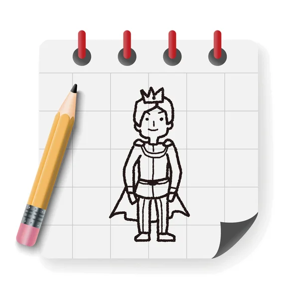 Πρίγκιπας doodle διανυσματικά εικονογράφηση διανυσματικά εικονογράφηση — Διανυσματικό Αρχείο