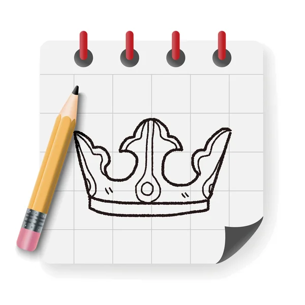 Corona doodle vettoriale illustrazione — Vettoriale Stock