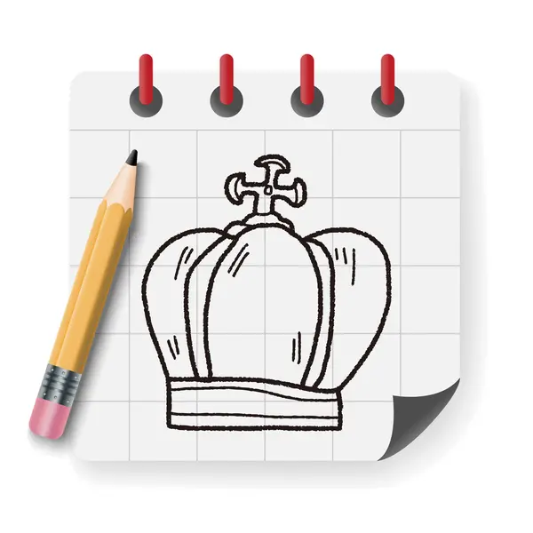 Crown doodle vektor illustration — Stock vektor