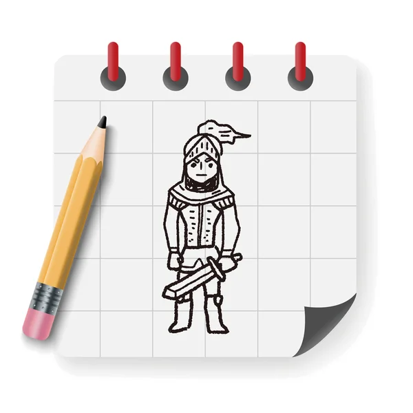 Εικονογράφηση φορέας doodle ιππότης — Διανυσματικό Αρχείο
