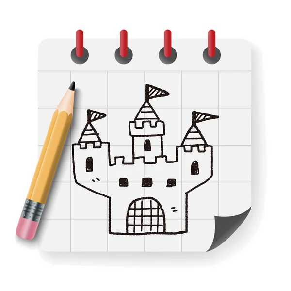 Castelo doodle ilustração vetorial —  Vetores de Stock