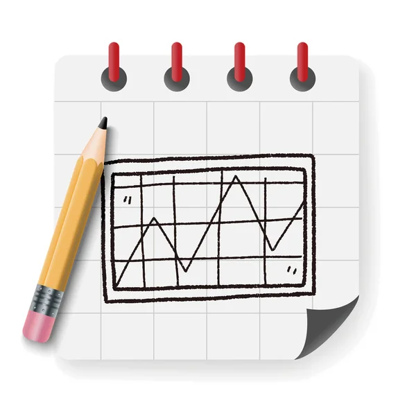 Infographic chart doodle drawing vector illustration — Stock Vector