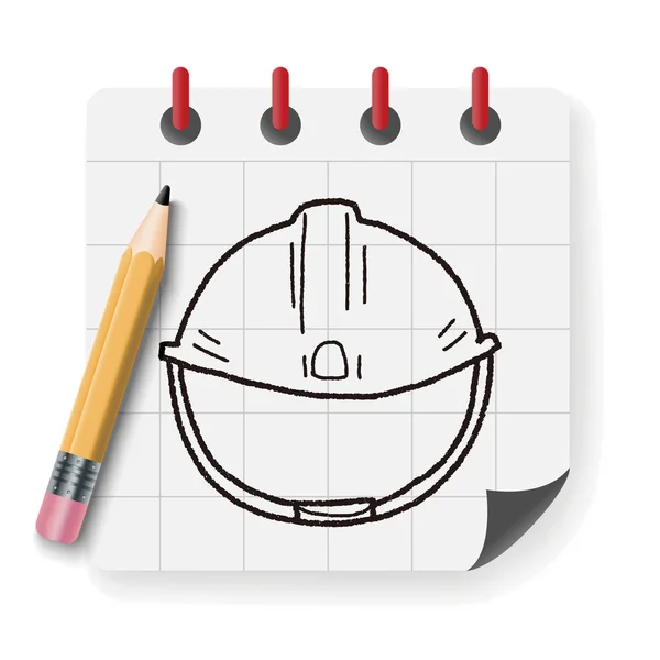 建設帽子落書きベクトル図 — ストックベクタ