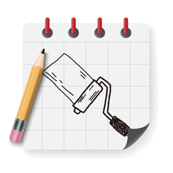 Paint brush doodle vektor illustration vektor illustration — Stock vektor