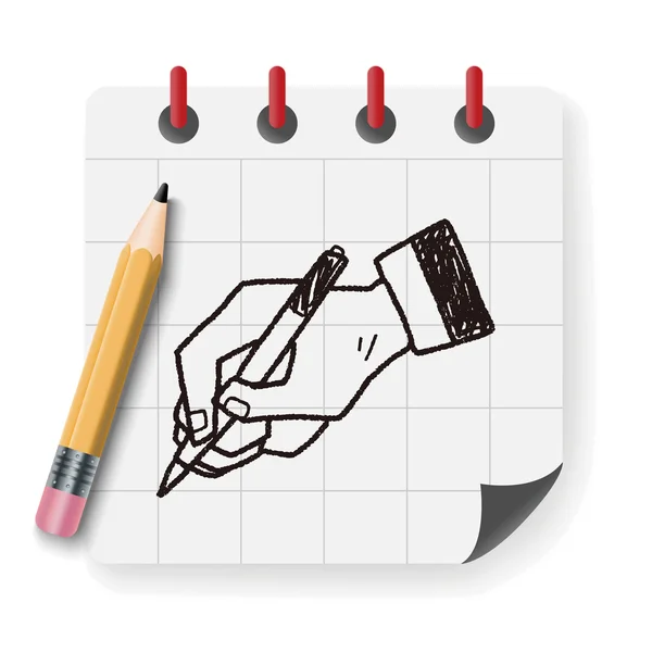 Escrever doodle ilustração vetorial — Vetor de Stock