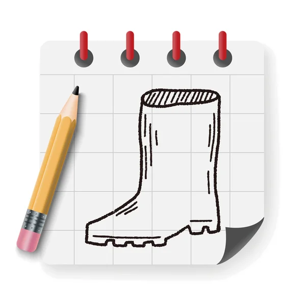 Bottes de pluie doodle — Image vectorielle