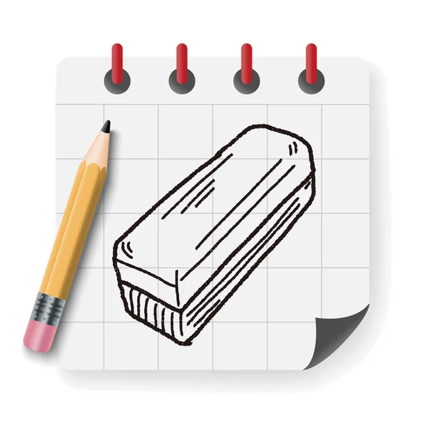 Quadro branco apagador doodle vetor ilustração —  Vetores de Stock