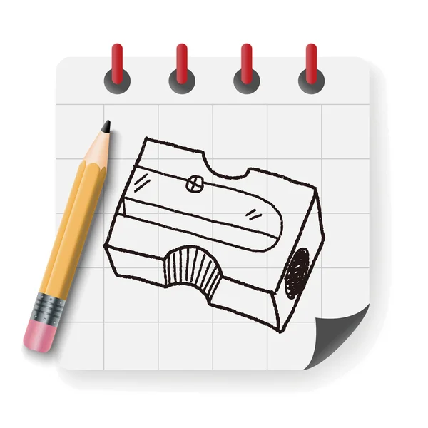 Εικονογράφηση διάνυσμα ξύστρα Doodle Μολύβι — Διανυσματικό Αρχείο