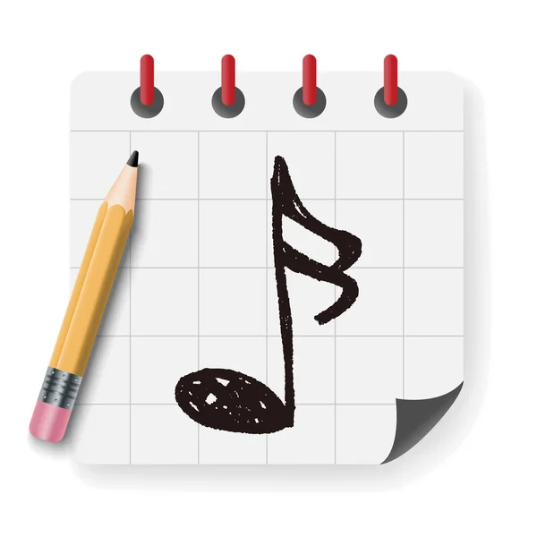 Μουσική Σημείωση doodle διανυσματικά εικονογράφηση — Διανυσματικό Αρχείο