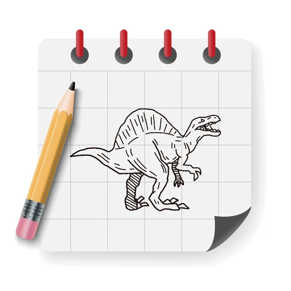 Spinosaurus Dinosaurier Doodle Vektor Illustration — Stockvektor