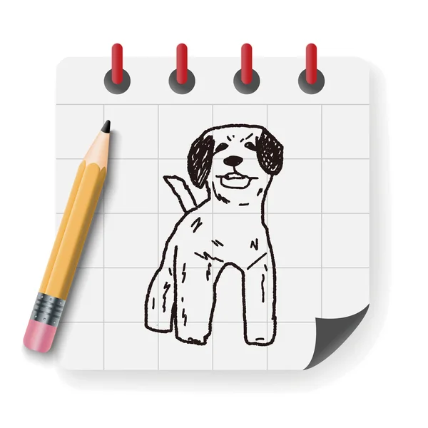 Hond doodle vectorillustratie — Stockvector