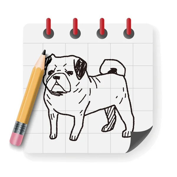 Dog doodle vector illustration — Stock Vector