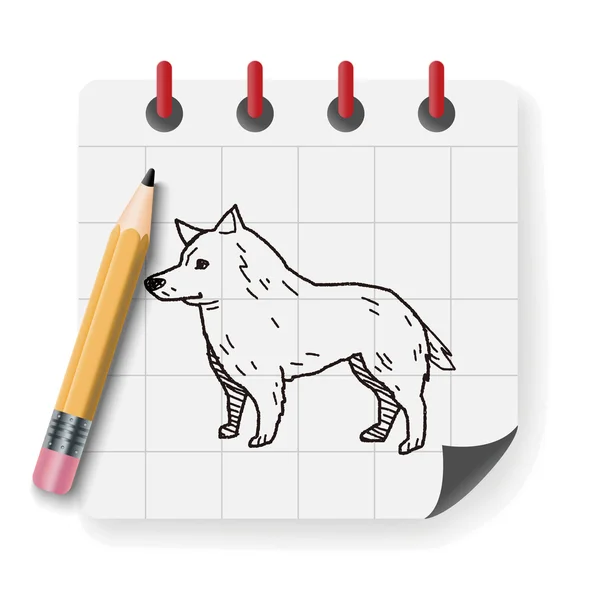 Hond doodle vectorillustratie — Stockvector