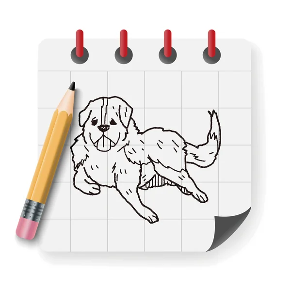 Dog doodle vector illustration — Stock Vector