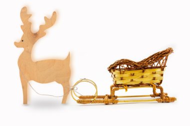Noel Reindeer İskandinav tarzı ahşap arka plan üzerinde