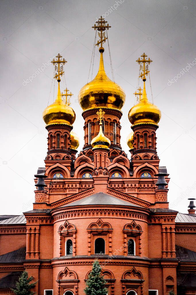 Golden domes of the Gethsemane Chernigovsky skete, Sergiev Posad, Moskovskaya oblast, Russia