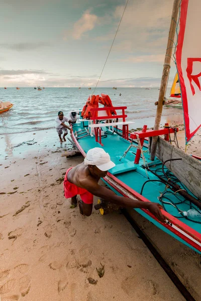Daily movement on a beach in Maceio, Brazil