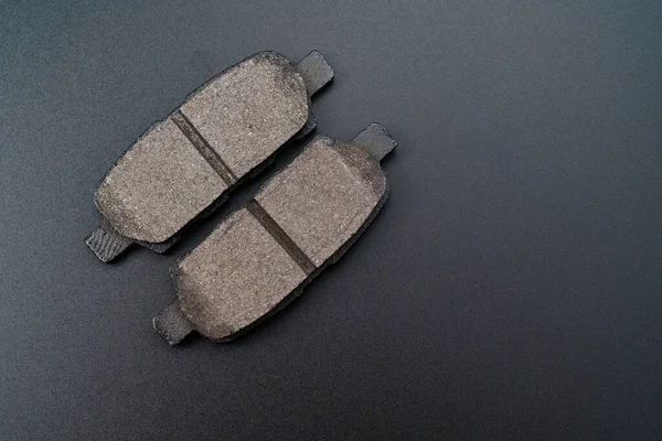 Brake Pad Black Background Part Braking System Main Working Component — Φωτογραφία Αρχείου