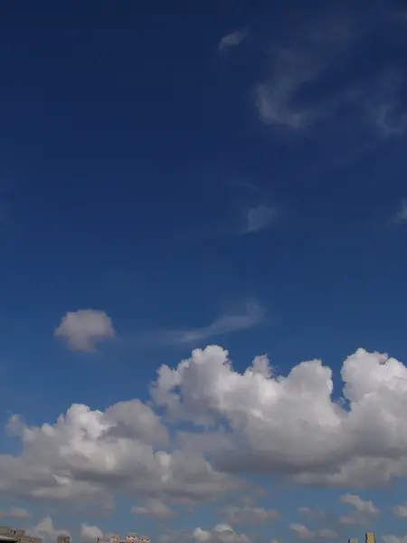 Awan berbulu putih di langit biru — Stok Foto