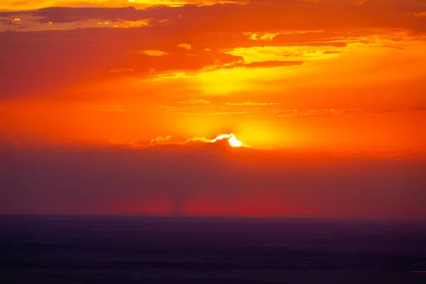 Panorama Auf Einem Wunderschönen Sonnenuntergang — Stockfoto