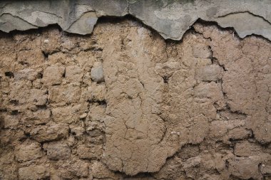 Eski kırık duvarın dokusu