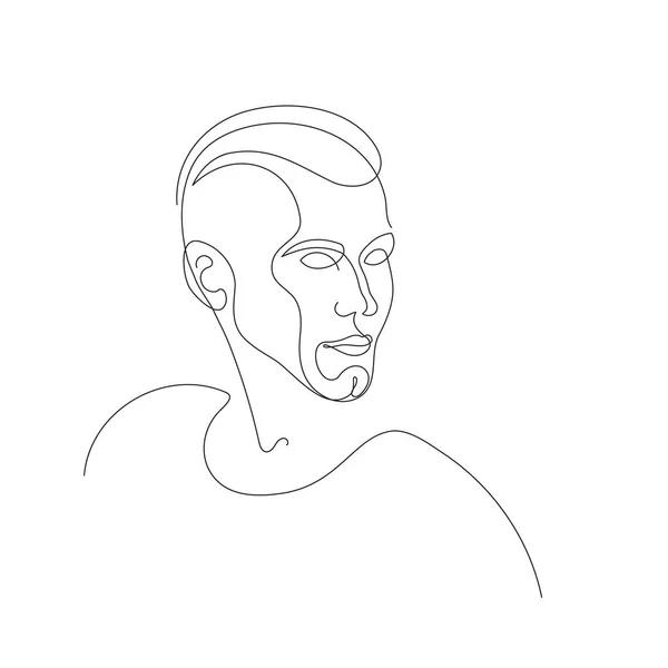 Retrato de un hombre. Línea de arte estilo minimalista. — Archivo Imágenes Vectoriales