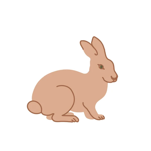Rabbit in colored flat style. For logo, icons, emblems, template, badges. Vector illustration — Stock Vector