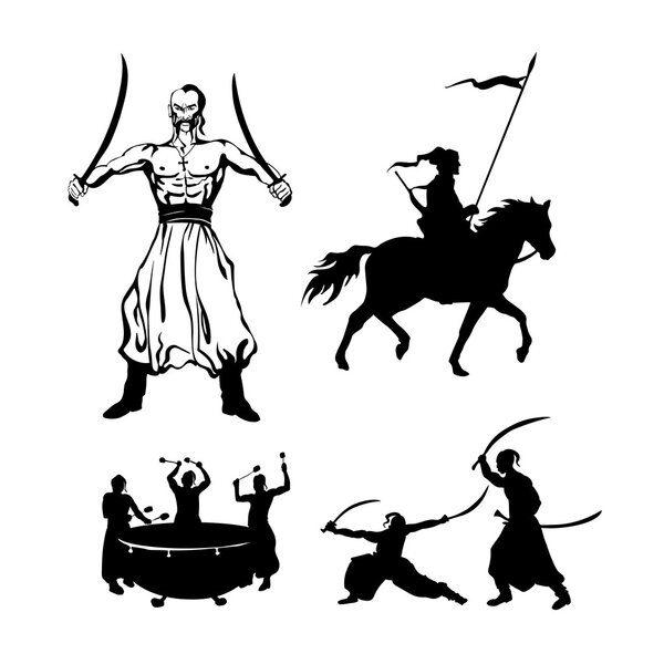 Традиционный украинский персонаж в казачестве. Векторная иллюстрация
