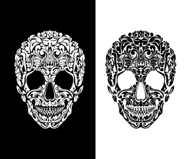 Kafatası çiçek şekil. Vektör çizim