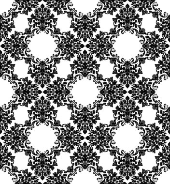 Damasko vintage çiçek arka plan deseni. Vektör çizim