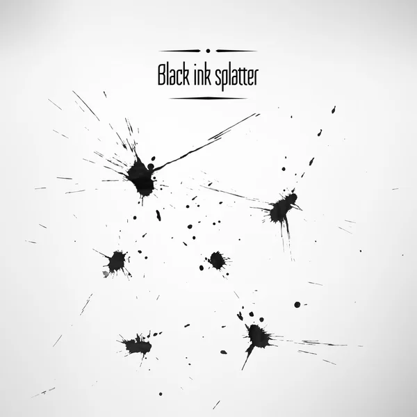 Black ink splatter. Vector element set. — Stock Vector