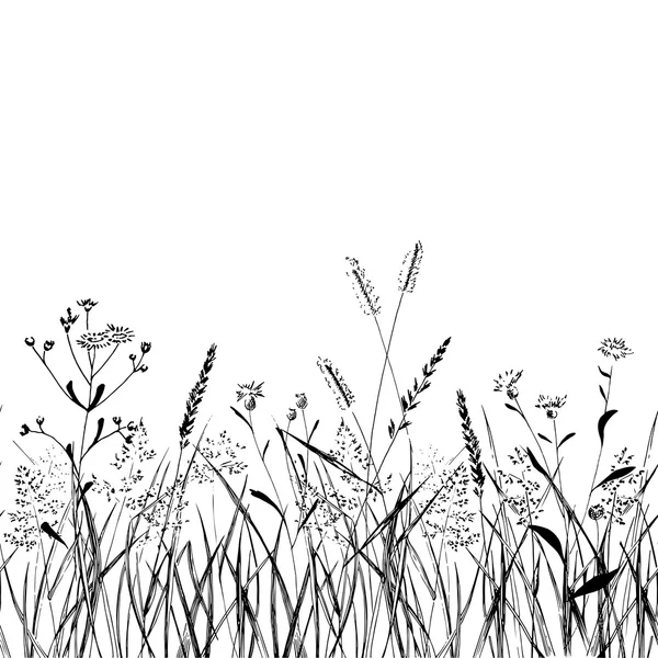 Seamless mönster grass strip. Vektor Illustration — Stock vektor