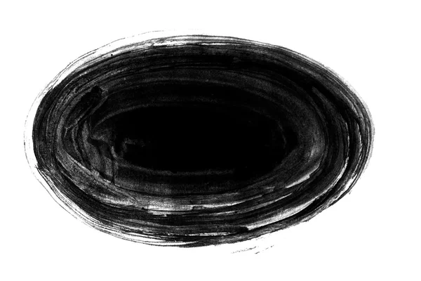 Black ink round background painted by brush. Illustration — Stock Photo, Image