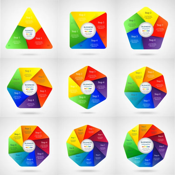 Sammlung von Infografik-Vorlagen für Unternehmen — Stockvektor