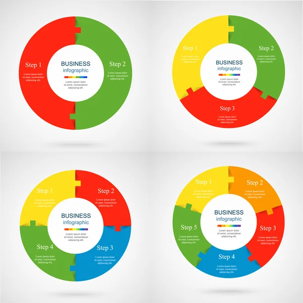Collezione di modelli infografici per le imprese — Vettoriale Stock