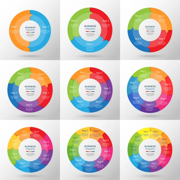 Coleção de Modelos Infográficos para Negócios — Vetor de Stock