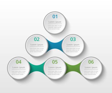 Infographics şablonu. Diyagramı, grafik, sunum ve grafik için Metaball. İş kavramı ile 6 seçenekleri, parçalar, adımları veya işlemler.