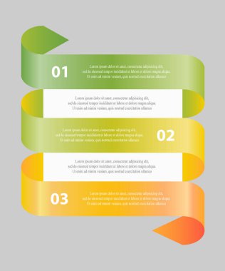 Diyagramı, grafik, sunum ve grafik şablonu. İş kavramı 3 seçenekleri, parçalar, adımları veya işlemleri ile