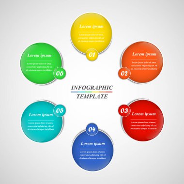 İş akışı düzeni, diyagram, iş sunumları, afiş, web tasarımı için 6 seçeneğe sahip soyut bilgi grafikleri şablonu kullanılabilir.