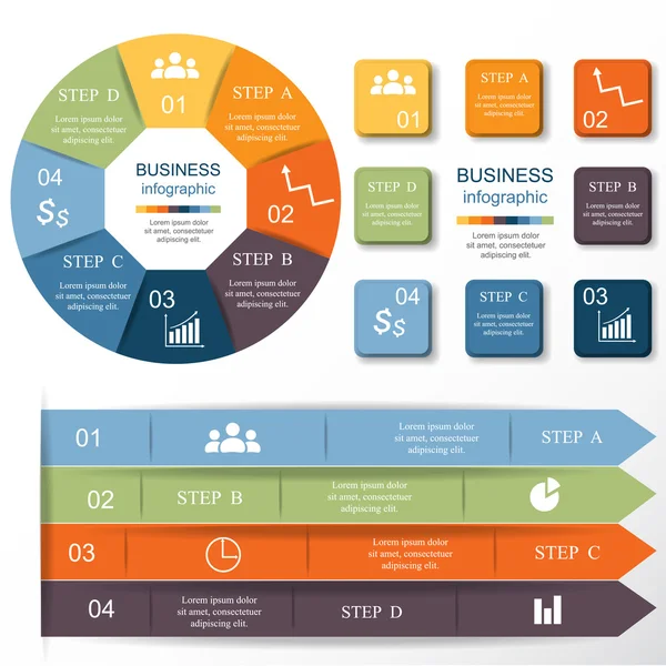 Ensemble d'infographies vectorielles — Image vectorielle