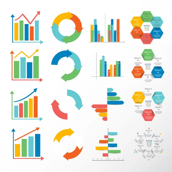 Conjunto de infográficos vetoriais — Vetor de Stock