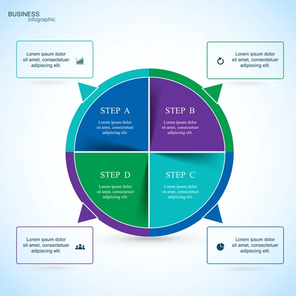 Infographie en cercle vectoriel — Image vectorielle