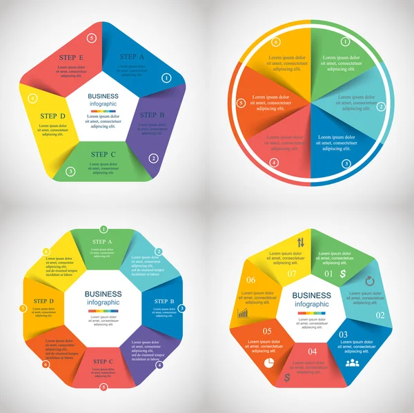 Conjunto de infográficos vetoriais . — Vetor de Stock