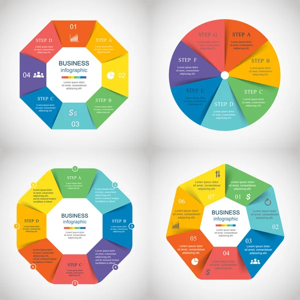 Conjunto de infográficos vetoriais . — Vetor de Stock