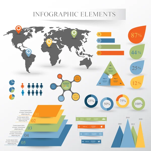 Wektorowy zestaw elementów infograficznych — Wektor stockowy