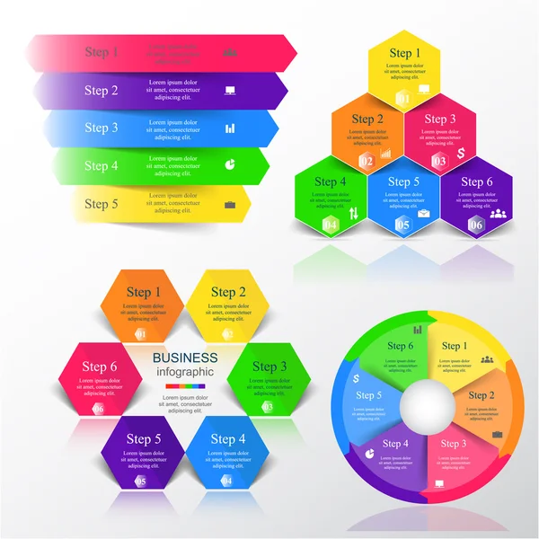 Colección de plantillas infográficas para empresas — Archivo Imágenes Vectoriales